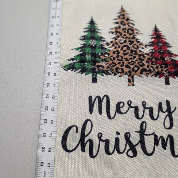 merry christmas three trees garden flag - Picture 6 of 6